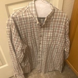 Arrow, Size large, white/brown plaid